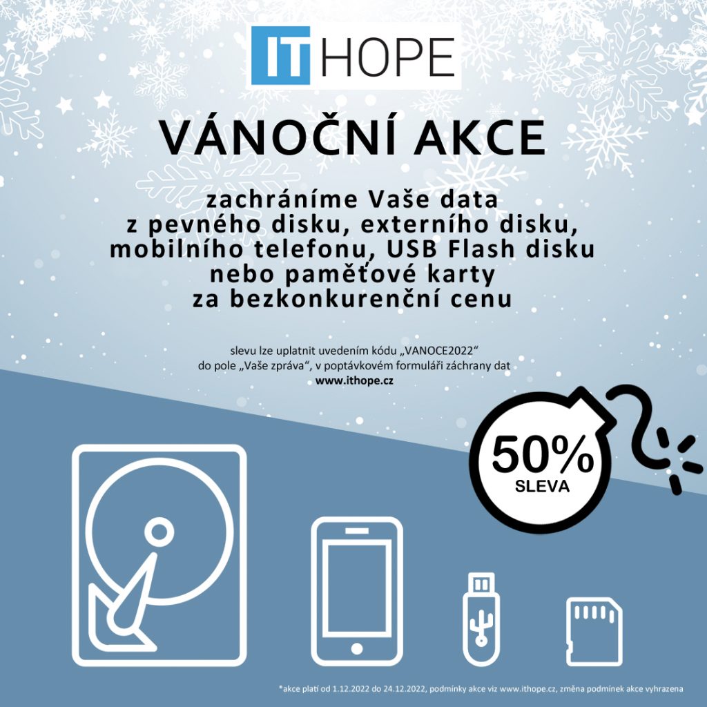 Záchrana dat za bezkonkurenční cenu - akce Vánoce 2022